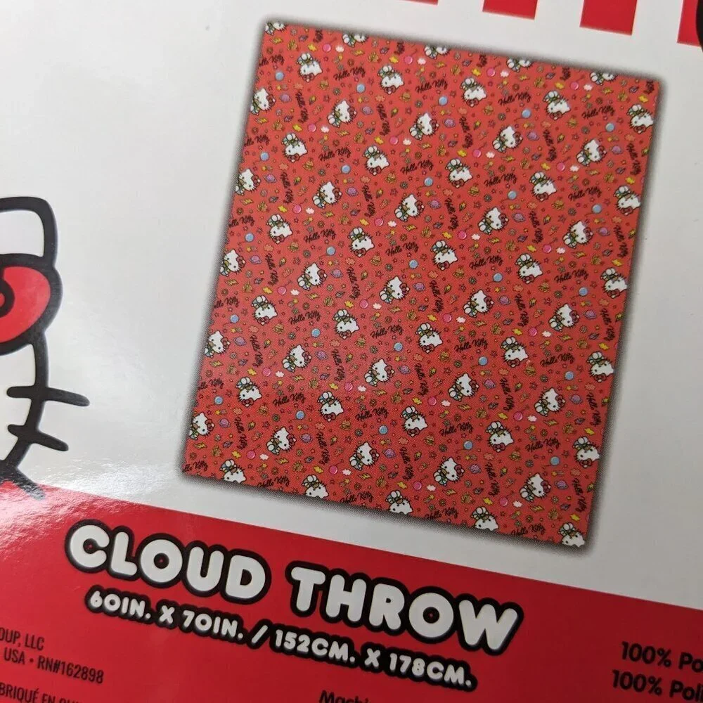 Sanrio Hello Kitty Orange Throw Blanket - Picture 2 of 5